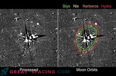 Missão de Pesquisa Novos Horizontes observando toda a família lunar de Plutão