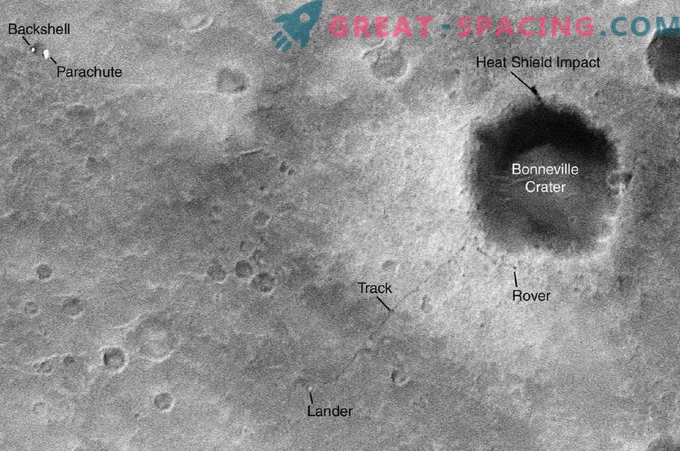 Horários em que um satélite da NASA espionou robôs marcianos