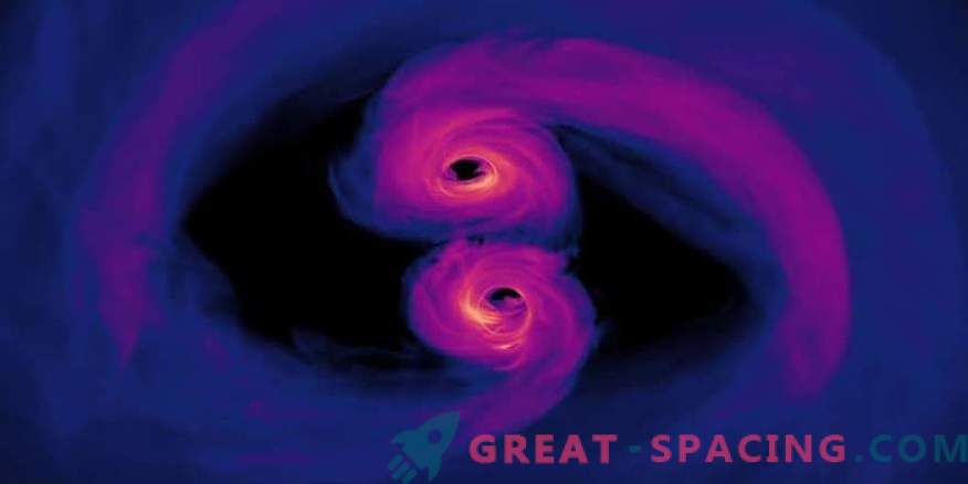 Fusão espiral de buracos negros supermassivos