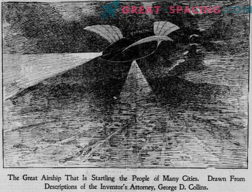 Misterioso dirigível ou objeto não identificado. O que as testemunhas descreveram em 1896