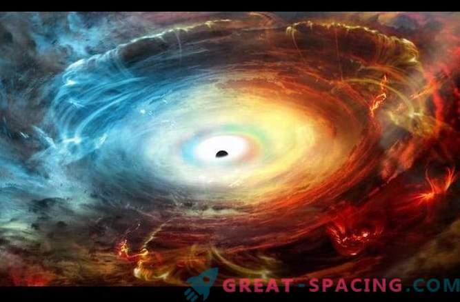 O buraco negro é mascarado pelos gases de escape