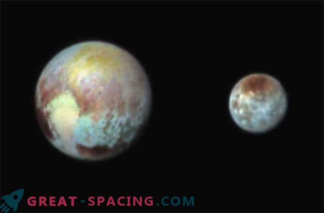 New Horizons fez uma foto colorida de Plutão e Caronte