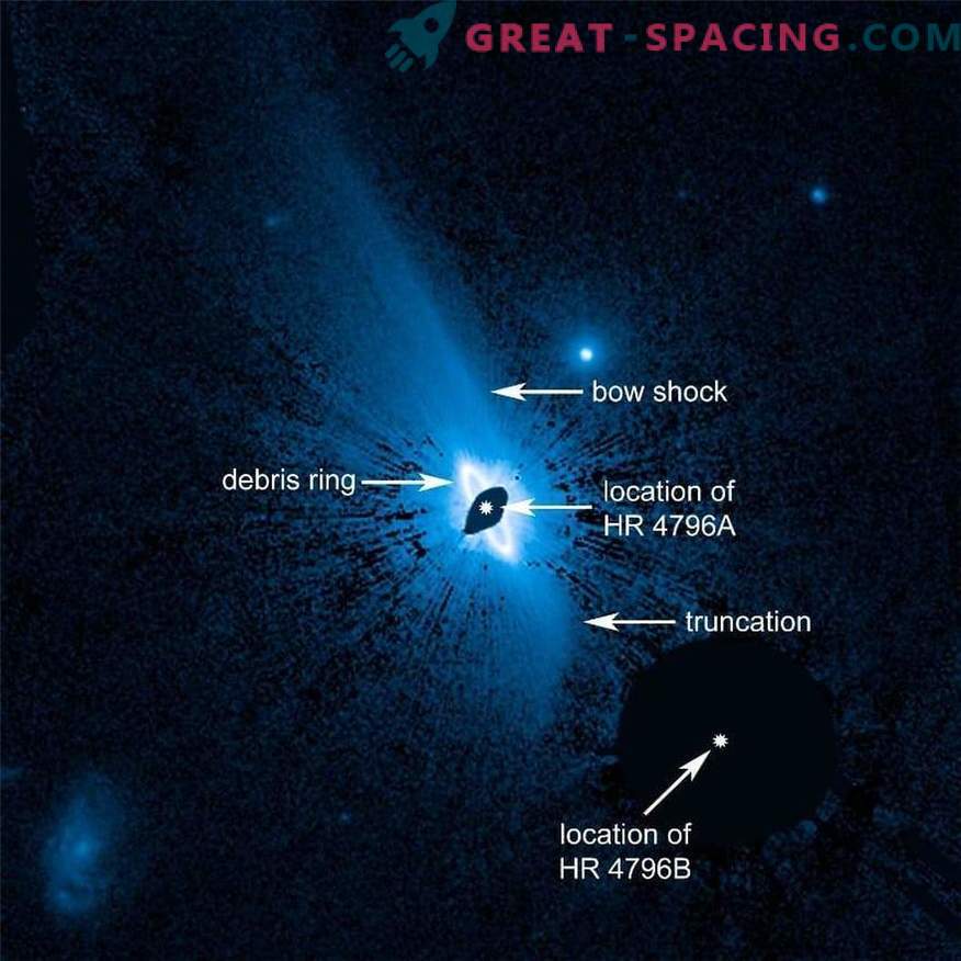 O sistema de escala de material empoeirado ao redor da estrela HR 4796A