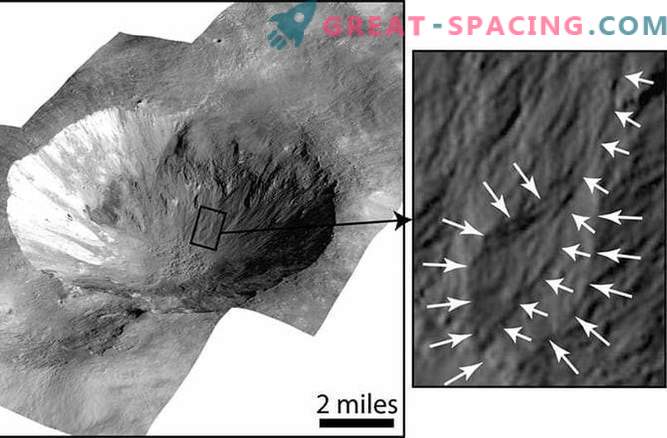 A água pode fluir ao longo das paredes das crateras de Vesta