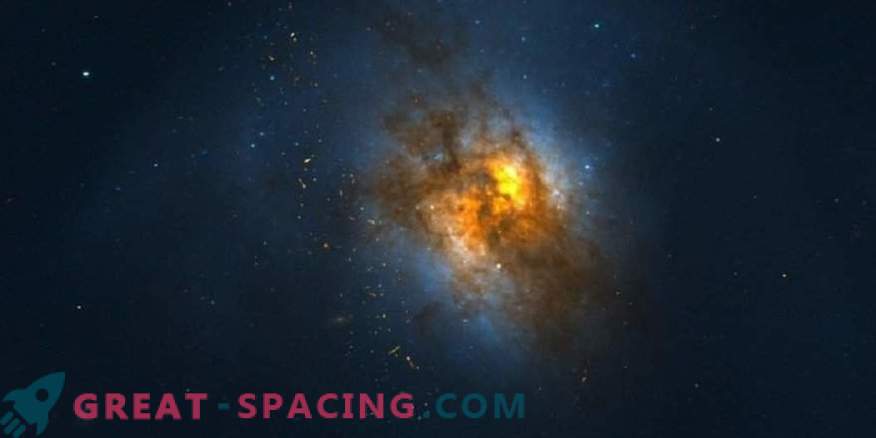 Galáxia infravermelha ultrabrilhante demonstra um fluxo forte de gás ionizado