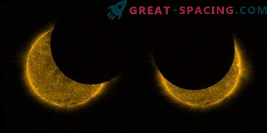 Eclipse solar privado do espaço