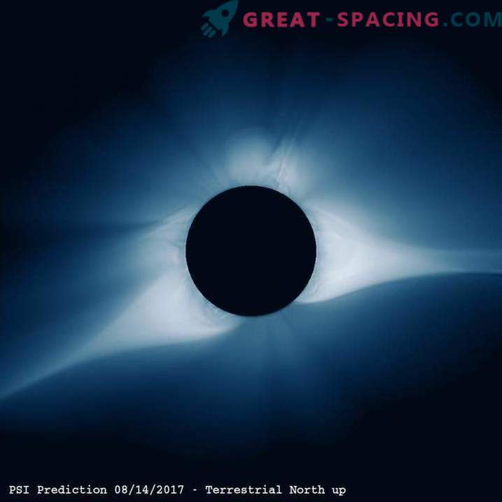 Modelo de computador do eclipse solar próximo