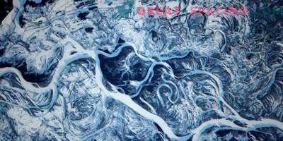 Dnieper furioso congelado desde la altura de la ISS
