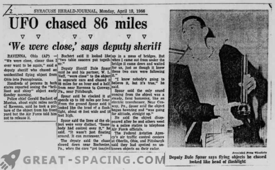 O incidente em Portridge - 1966. A polícia descreveu a busca de um objeto não identificado